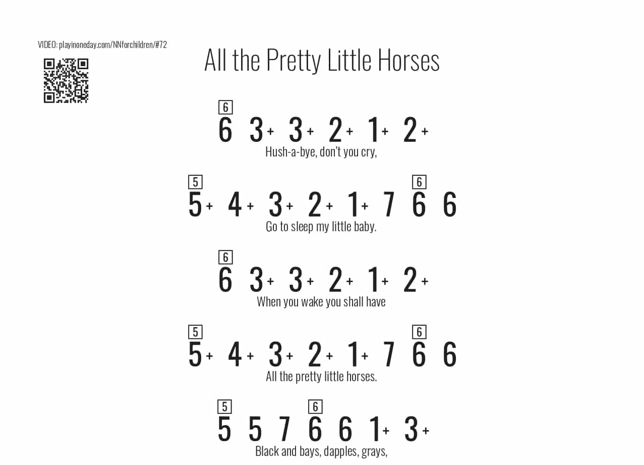 All the Pretty Little Horses kalimba tabs